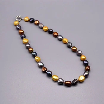 Derliaus perlų vėrinį. Baroko netaisyklingos formos natūralių gėlavandenių perlų. Su keistu spalvas. Moterų Perlų Vėrinį