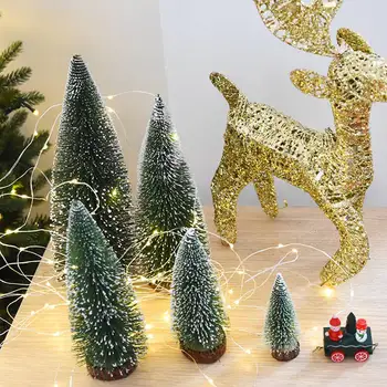 Dirbtinis Stalo Mini Pušies Kalėdų Eglučių Papuošalai Festivalis Plastiko Miniatiūriniai Medžiai, Kalėdos, naujieji metai apdaila