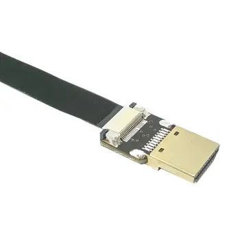FPV Micro HDMI suderinamus Mini HDMI 90 laipsnių Adapteris, 5cm-100cm FPC Juostelės Plokščias HDMI Kabelis, Pikis 20pin Kištukas Jungtis