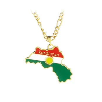 Grandinės valstybės Vėliava Kurdų Papuošalai Moterims, Vyrams Kurdistano Regiono Žemėlapį, Karoliai, Pakabukas