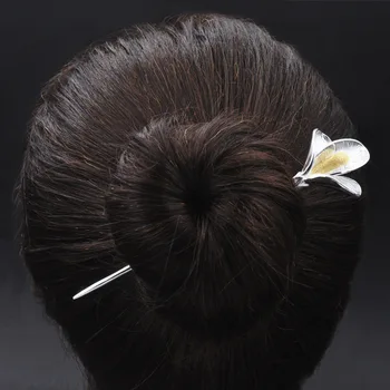 Gėlės Etninės Staigius 925 Sterlingas Sidabro Papuošalai Kinijos Hanmade Japonų Plaukų Lazdos Derliaus Nuotaka Plaukų Smeigtukai Moterys Naujųjų Metų