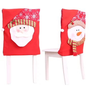 Kalėdų Kėdė Padengti Santa Claus Sniego Stalo Kėdė Galinį Dangtelį Kalėdų Buveinės Šalies Apdaila