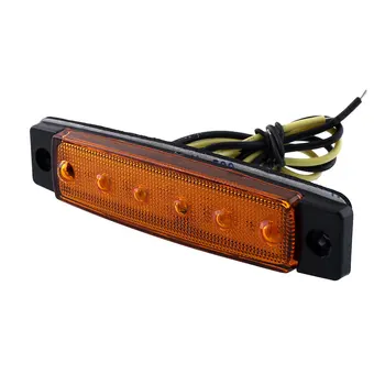 Karšto pardavimo 2vnt 6 LED Automobilių Sunkvežimių Priekabos Šoniniai Gabaritiniai Rodiklių Žibintai Lempa 24V gintaro, apelsinų aukštos kokybės