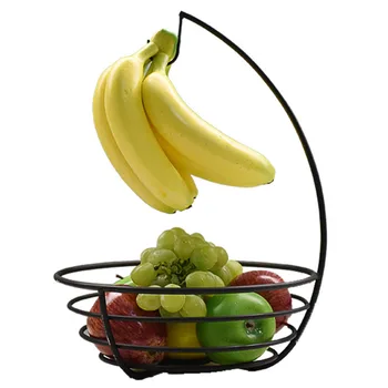Ketaus Stovas Multi-naudoti Vaisių Dubuo Metalinis Konteineris Namų ūkių Daržovių Bananų Kablys Rūdžių įrodymas Darbalaukio Virtuvės, Biuro Saugojimo Krepšys