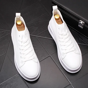 Korėjos dizaineris mens mados platformos batai natūralios odos batai gražus kulkšnies bottes homme trumpas botas masculinas chaussures