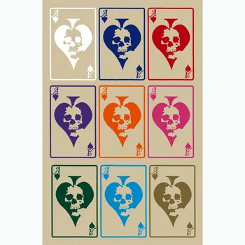 Kūrybos Kaukolės Galvą Pokerio Nuotrauką Lipdukai Raudona Širdis Sienų Lipdukai Carton Berniukų Kambaryje, Piešiniai, Plakatai Vinilos Paredes Infantiles