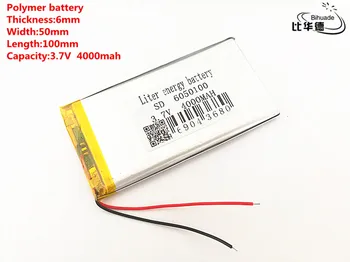 Litro energijos baterija Gera Qulity 3.7 V,4000mAH,6050100 Polimeras ličio jonų / Li-ion baterija ŽAISLŲ,CENTRINIS BANKAS,GPS,mp3,mp4
