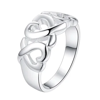 Meilė širdies gražus Sidabro padengtą žiedas, sidabro bižuterijos žiedas Skirta Moterims ir Vyrams , /YFLKXYAZ HUXCMVVU