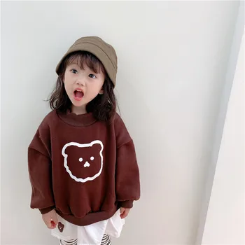 Merginos netikrą dviejų dalių plius aksominis džemperis 2020 m. rudens ir žiemos naujų korėjos vaikų megztinis sutirštės long sleeve T-shirts
