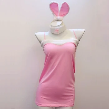 Moterų Sexy Bunny Mergina kawaii apatinis trikotažas Anime Cosplay Medvilnės Rožinės ir Juodos spalvos Dviejų spalvų Kostiumai Draugei, Dovanos ddlg Q180