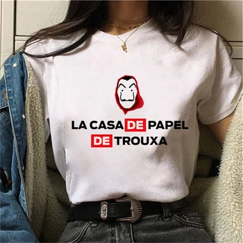 Namo Popieriaus Marškinėliai Naujų Pinigų Heist Moterys, La Casa De Papel Marškinėlius Moterims Vasaros Harajuku Top marškinėliai