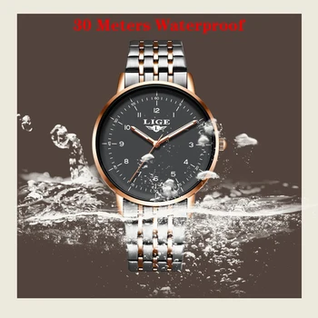 Naujas Vyrai Laikrodžiai 2020LIGE Top Brand Prabanga Vandeniui Šviesos Nerūdijančio Plieno Žiūrėti Vyrų Mados Paprasta-Ultra plonas Kvarcinis Laikrodis