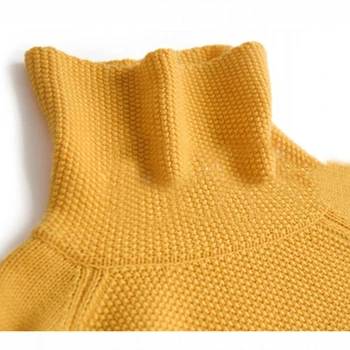 Nauji, gryno kašmyro megztinis aukšta apykakle krūvos rudens žiemos moterų ilgomis rankovėmis megztinis vientisų Golfo megztinis apsidraudimo Viršūnės