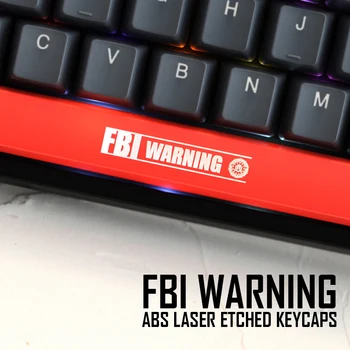 Naujovė Blizgesį Per Keycaps ABS Išgraviruotas, Shine-Per ftb įspėjimas juoda raudona tarpo užsakymą mechaninė klaviatūros