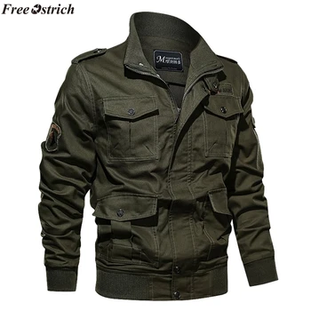 NEMOKAMAI STRUČIŲ Mados jacket Mens Rudens Žiemos Outwear Pure Color Multi-pocket Plus Size Skalbimo Striukės Paltai,vyriški švarkai
