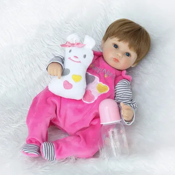 NPK Lėlės 40cm Silikono Reborn Baby Lėlės vaikams Partneris, Žaislai Mergaitėms Kūdikis Gyvas, Minkšti Žaislai boneca atgimsta oyuncak bebek lėlės, žaislai