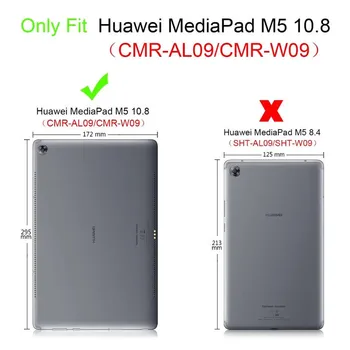 Plonas PU Odos Stovėti Padengti Huawei Mediapad M5 10.8 Atveju, Huawei Mediapad M5 10 Pro CMR-AL09 CMR-W09 10.8 Colių Funda+ Rašiklis