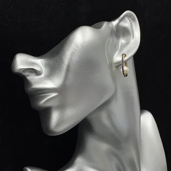 Prancūzijos šviesą blue diamond hoopas perlų pakabukas auskarai ausies sagtis paprastas šalto vėjo ausų papuošalai temperamentas elegantiškas ponios