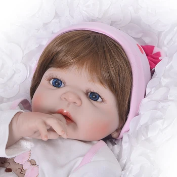 Reborn Lėles juguetes viso kūno silikono atgimsta mergina kūdikių lėlės 57cm bebe realus atgimsta realista bonecas siurprizas