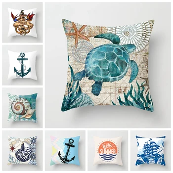Retro dekoratyvinės pagalvės užvalkalą Viduržemio jūros housse de coussin vandenyno rubisafe de almofada decoracion hogar pagalvėlė padengti kussenhoes