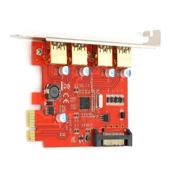 USB3.0 Plėtimosi Kortelės 4-Port Adapterio plokštė su SATA Maitinimo Prievadas NEC Meistras Kontrolės D720201