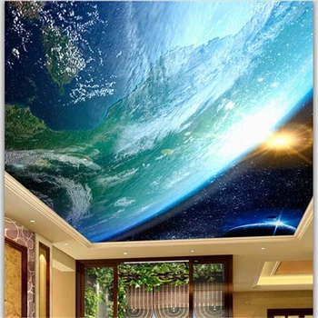 Wellyu Užsakymą Foto Tapetai Europos 3D обои Freskomis Fantazijos Star Planetos Zenith sienos popieriaus Lubų Dizainas papel de parede 3d