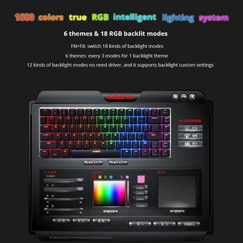Žaidimų RGB Klaviatūra USB Laidinio 82 Klavišus Mėlyna / Raudona Jungiklis Kompiuterių Klaviatūros metalinę Windows/IOS/ 
