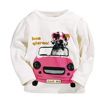 1-5Year Vaikų T-shirt Baby Puloveris Viršūnes Berniukų, Mergaičių marškinėliai Prekės Vaikams Pavasario Rudens ilgomis Rankovėmis Tees Medvilnės Drabužiai