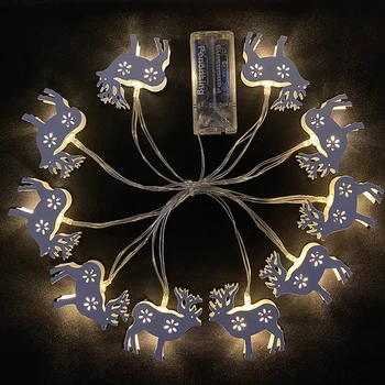 10 LED Kalėdų String Šviesos Ornamentų Briedžių Snaigės Varpai Meilė Širdies Kalėdos Kabinti Pakabučiai Šalis Atostogų Apdaila