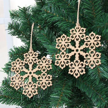 10 Vnt Medienos Snaigės Puošmenų Kaimiškas Kalėdų Dekoracijas Namams Kalėdų Medžio Kabo Ornamentu Navidad Šalis