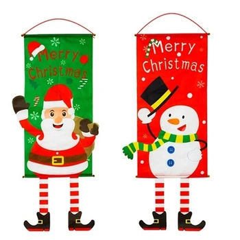 2 Vnt Kalėdų Dekoracijos, Durų Reklama Dekoro Namų Veranda, Pasirašyti Dekoratyvinis Durų Kabantys Papuošalai