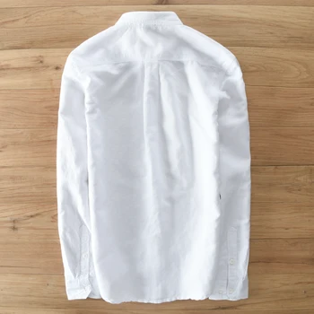 2019 Vyrų medvilnės ir lino priežastinis marškinėliai ilgomis rankovėmis mados marškinėliai vyrams, prekės balti marškiniai vyrams kietas, patogūs marškiniai vyrai