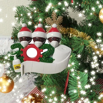 2020 Kalėdų Ornamentu Asmeniniams, Šeimos Maitintojo 2 3 4 5 Dervos Dekoracijas, Kaukes Rankomis plauti Kalėdų Eglutės Kabo Pakabukas