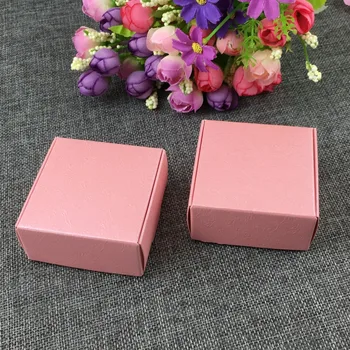 20pcs/daug Saldainių rožinės spalvos popierinė Dėžutė, Rankų darbo Muilas Dėžutės, Papuošalai rožinė karamelinis pyragas šalies naudai dėžutę