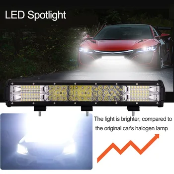 252W LED šviesos juostelės off-road transporto sunkvežimių stogo šviesos 108W įspėjamoji lemputė 20 colių juostelės šviesos dienos važiavimo šviesos