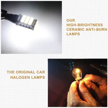 2vnt T15 W16W 45SMD 4014 Klaidų LED Lemputės Automobilį Atbuline Atsarginės 6000K Šviesos Kupolas Skaitymo Šviesos Lemputė, Salono Apšvietimas, Canbus