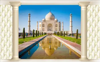 3d tapetai pasirinktinius nuotraukų freskos neaustinių Taj Mahal debesys dangaus apdailos dažymo 3d sienų freskomis tapetai sienos 3d
