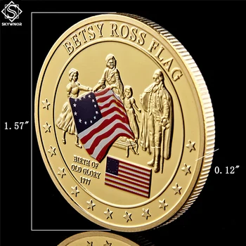 5VNT/Daug 1777 Betsy Ross JAV Vėliava Dizaineris Iššūkis Monetos Istorija Šlovės Replika Monetų Kolekcija