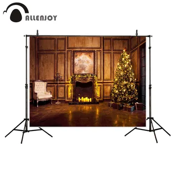 Allenjoy sluoksnių fotostudija Žvakė klasikinis, prabangus židinys fotelis Kalėdų eglutės fone naujagimių originalus dizainas