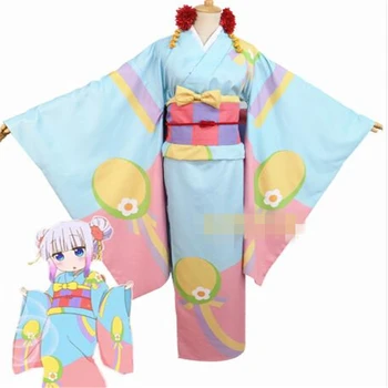 Anime Cosplay Kostiumų Praleisti Kobayashi ' s Dragon Tarnaitė KannaKamui Kimono Mielas Japonų moters Suknelė Z