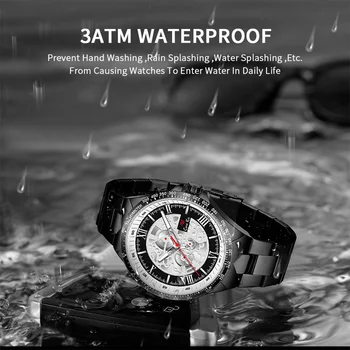 Carsikie 2021 Vyrų Laikrodžiai Verslo Kvarco Žiūrėti Vyrų Nerūdijančio Plieno Juosta 30M atsparus Vandeniui Data Laikrodžius Relogio Masculino