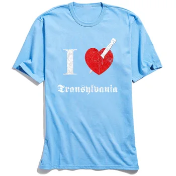 Custom Vyras Marškinėlius Jaunimo T-shirts aš Myliu Transilvanija Topai Marškinėliai Visus Medvilnės trumpomis Rankovėmis Laišką 80s Tee Marškinėliai O Kaklo Didmeninės