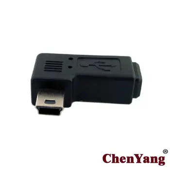 CY Chenyang Moterų (M) Mini USB 2.0 5Pin Vyrų F extension adapter 90 laipsnių kampu į Kairę