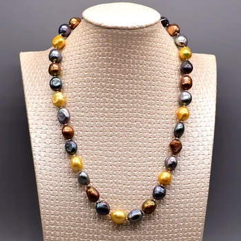 Derliaus perlų vėrinį. Baroko netaisyklingos formos natūralių gėlavandenių perlų. Su keistu spalvas. Moterų Perlų Vėrinį