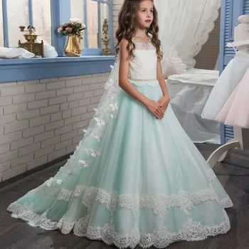 Elegantiškas Krištolo Karoliukai Gėlių Mergaičių Suknelės Grindų Ilgis Corest Atgal Pirmos Komunijos Suknelės Mergaitėms Vestuvių Prom Dresses