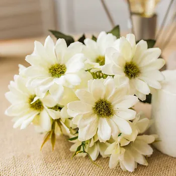 Europos Stiliaus Mažų Daisy 1 Puokštė Dirbtinės Gėlės Ryškus Plastiko Modeliavimas Šilko Gėlių, Vestuvių Namų Šaliai Dekoro