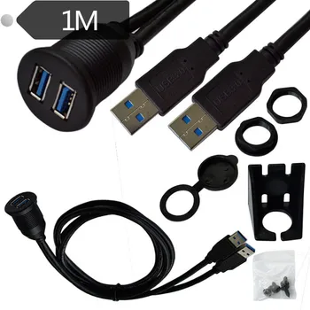 Flush Mount USB Doko Adapteris Prietaisų Skydelis 3.0 Prievadas Vyrų ir Moterų Kabelis 3ft