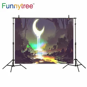 Funnytree Fone dažų iliustracijos laukinės gamtos fone apdailos photocall fotografijos backdrops vaikams
