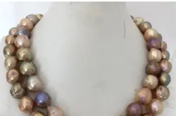 Gražus 12-13mm baroko spalvotų perlų vėrinį 36