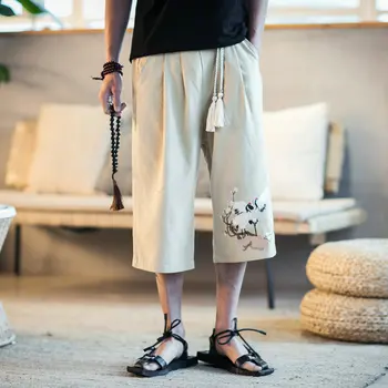 Harajuku Stiliaus vyriški Laisvalaikio Haremo Kelnės Lino Sweatpants Vyrų 2020 M. Vasarą Naujas Mados Aukštos Kokybės Mens Kelnės Dropshipping M-5XL